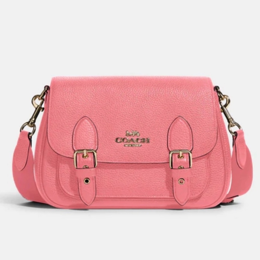 Coach Pebbled Leather   Lucy Women's Crossbody Medium - Unique Pink/Taffy Color